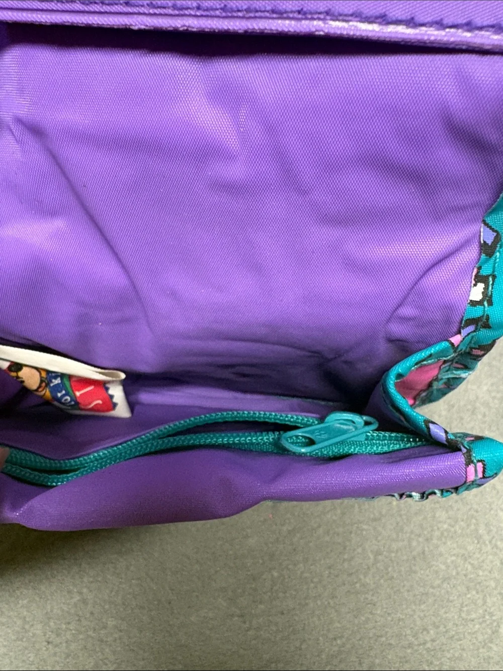 Disney Minnie Mouse Purple and Teal Kids Wristlet Purse